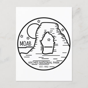 Cartão Postal Moab Utah Vintage Minimalista Arches Adventure