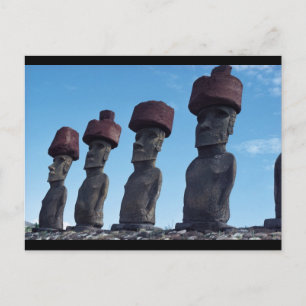 Cartão Postal Moai Estatues