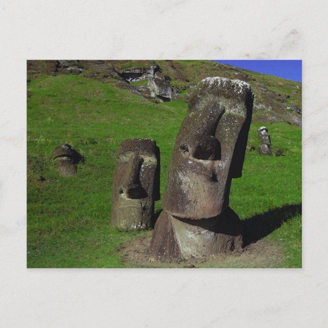 Cartão Postal Moai na Ilha de Páscoa (Rapa Nui) (Frente)