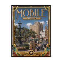 Mobile Alabama Arte Deco Vintage Idade Dourada