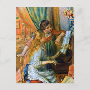 Cartão Postal Moças ao Piano por Pierre Renoir