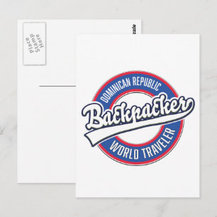 Cartão Postal Mochileiro viajante mundial República Dominicana