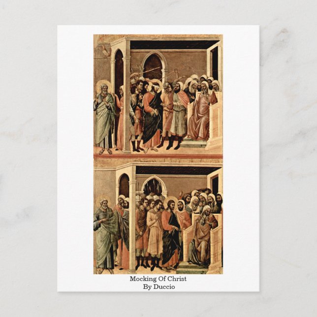 Cartão Postal Mocking De Cristo Por Duccio (Frente)