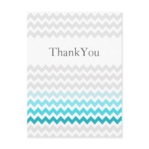 Mod chevron aqua Casamento Ombre Obrigado