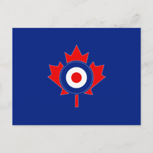 Cartão Postal Mod do rolo de folhas mapeado canadense em azul