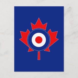 Cartão Postal Mod do rolo de folhas mapeado canadense em azul