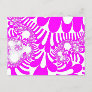 Cartão Postal Mod rosa e branco