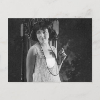 Cartão Postal Moda da Flapper Feminina da 1920 Vintage