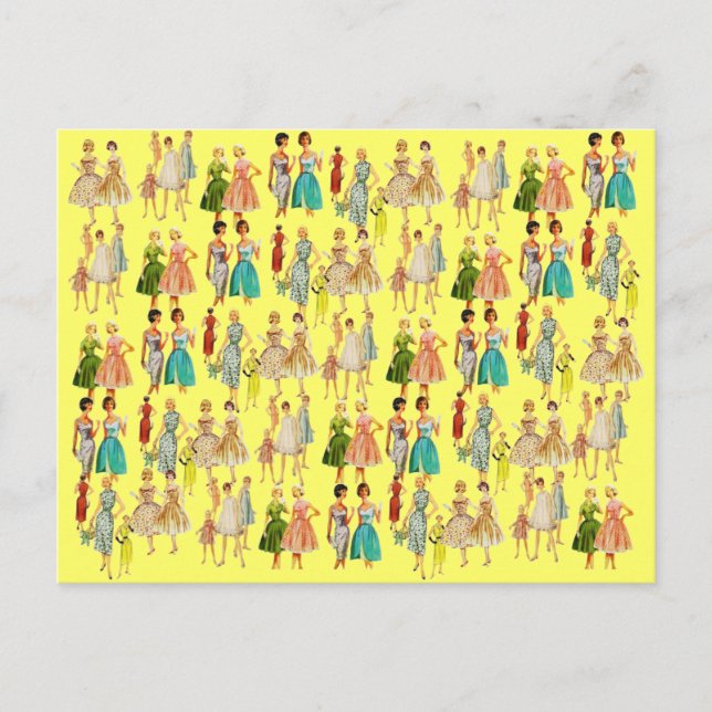Cartão Postal Moda das Mulheres Vintage (Frente)