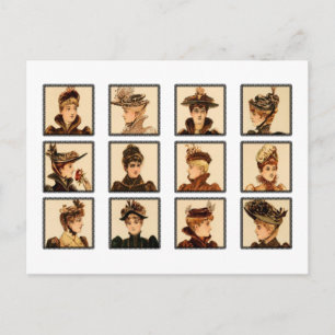 Cartão Postal Moda das Mulheres Vitorianas