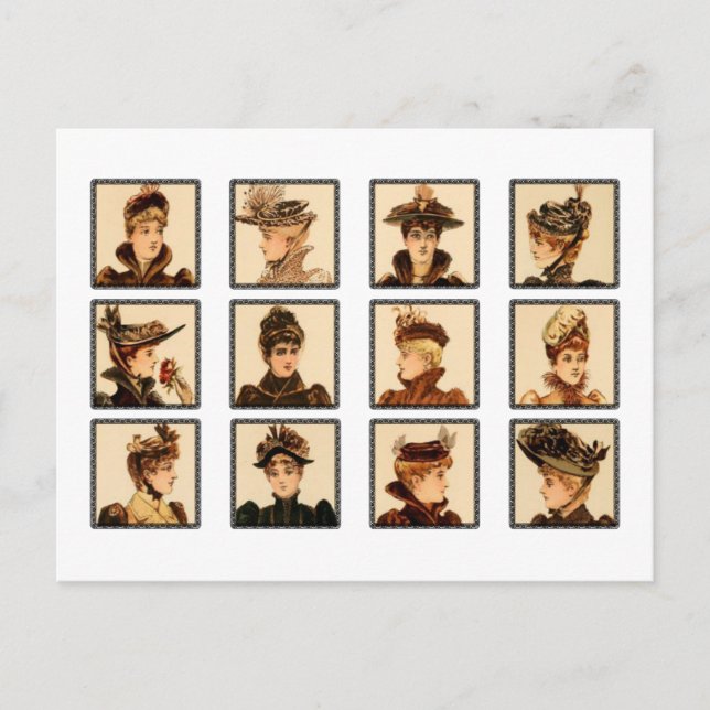 Cartão Postal Moda das Mulheres Vitorianas (Frente)