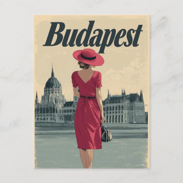 Cartão Postal Moda de colheita de Budapeste (Frente)
