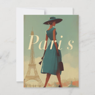 Cartão Postal Moda de colheita de Paris