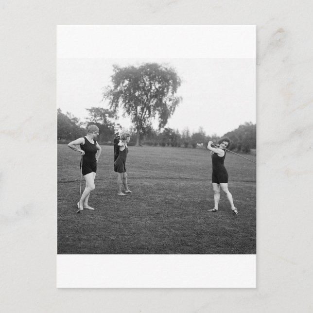 Cartão Postal Moda de golfe feminino dos anos 1920 (Frente)