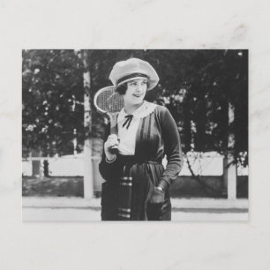 Cartão Postal Moda do Tênis de 1920 de Vintage