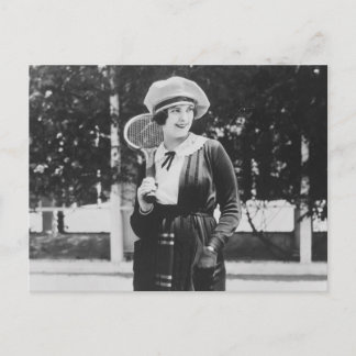 Cartão Postal Moda do Tênis de 1920 de Vintage