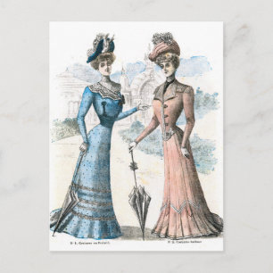 Cartão Postal Moda francesa vitoriana