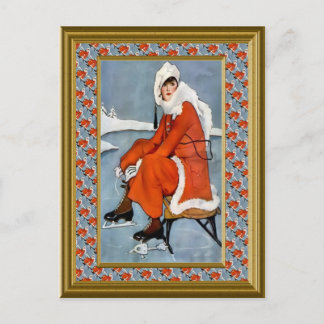 Cartão Postal Moda na estância de esqui