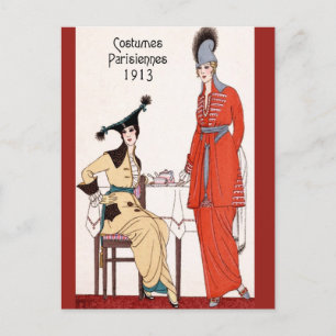 Cartão Postal Moda Parisiense 1913