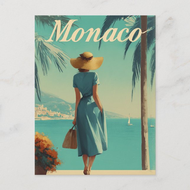 Cartão Postal Moda vintage de Mônaco  (Frente)