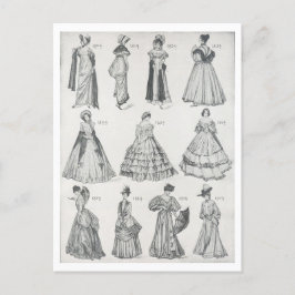 Cartão Postal Modas femininas da década de 1800