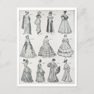 Cartão Postal Modas femininas da década de 1800