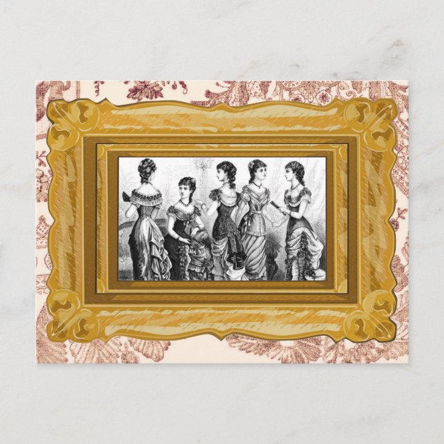 Cartão Postal Modas Vitorianas Pretas E Brancas (Frente)