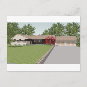 Cartão Postal Modelo 3D: Estilo Ranch House: