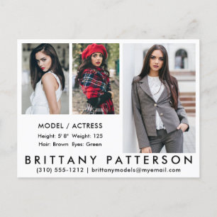 Cartão Postal Modelo Ator Comp Card Postcard 3 Photo White