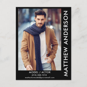 Cartão Postal Modelo Ator Comp Card Postcard Blk - Nome Lado