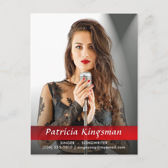 Cartão Postal Modelo Ator Singer Songwrite Foto Comp Zed Card (Frente)