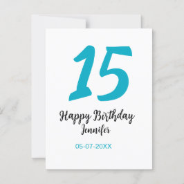 Cartão Postal modelo azul de 15 anos quiencenera adicionar data