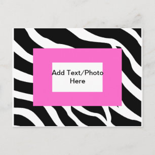Cartão Postal Modelo branco-rosa-zebra