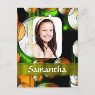 Cartão Postal Modelo circular de abstrato de foto