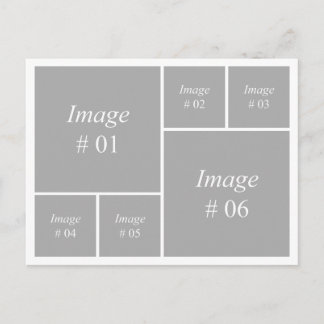 Cartão Postal modelo com 6 imagens quadradas