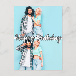 Cartão Postal Modelo de aniversário personalizado moderno com 2 