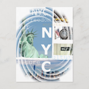 Cartão Postal Modelo de Arte Pop Moderno Nyc Ny Cidade de Nova Y