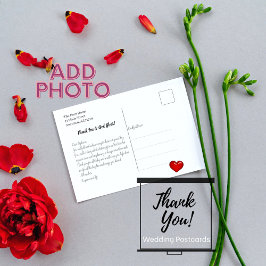 Cartão Postal Modelo de Carta de Casamento com Foto de Agradecim