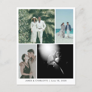 Cartão Postal Modelo de cartão-postal de casamento personalizado
