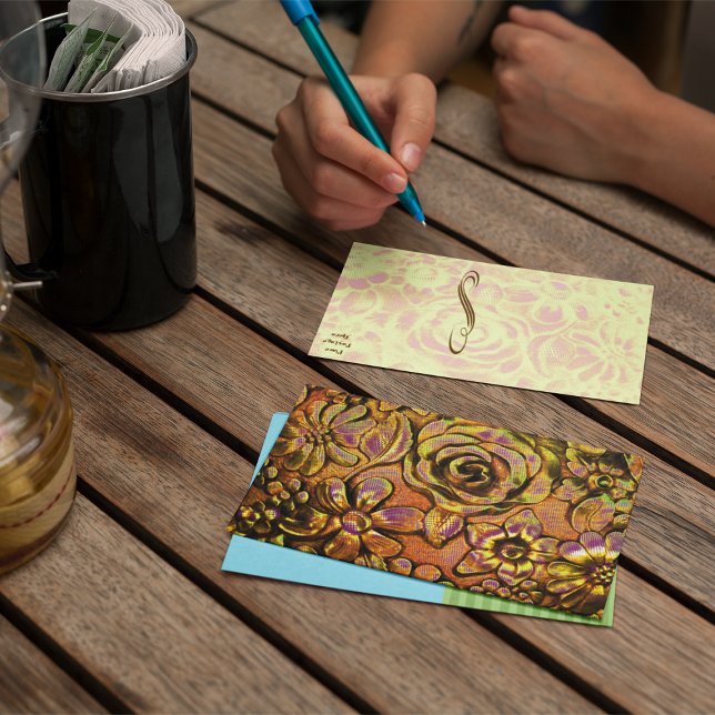 Cartão Postal Modelo de cartão-postal Floral Metálico № 3 (Criador carregado)