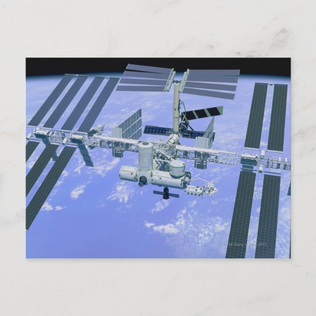 Cartão Postal Modelo de estação espacial internacional (Frente)