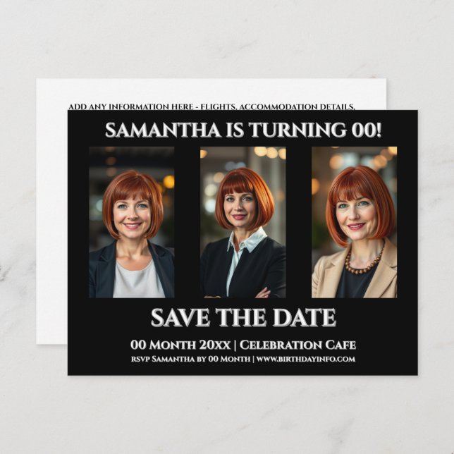 Cartão Postal Modelo de festa de aniversário simples qualquer id (Frente/Verso)