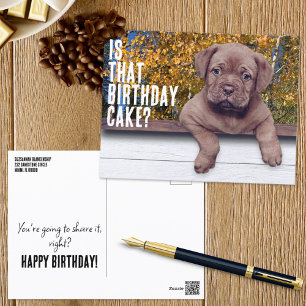 Cartão Postal Modelo de Foto de Cachorrinho Marrom Fofo para Oca