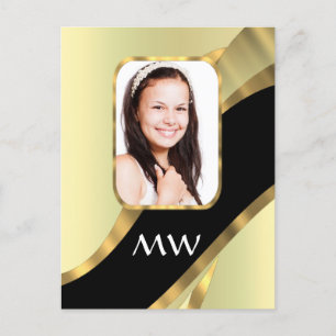 Cartão Postal modelo de foto de espiral do ouro