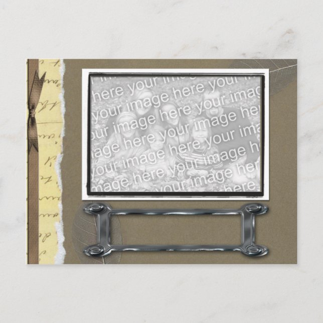 Cartão Postal Modelo de Fotografia Fashiado Antigo (Frente)