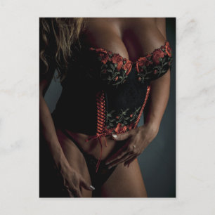 Cartão Postal Modelo de lingerie Foto Postcard