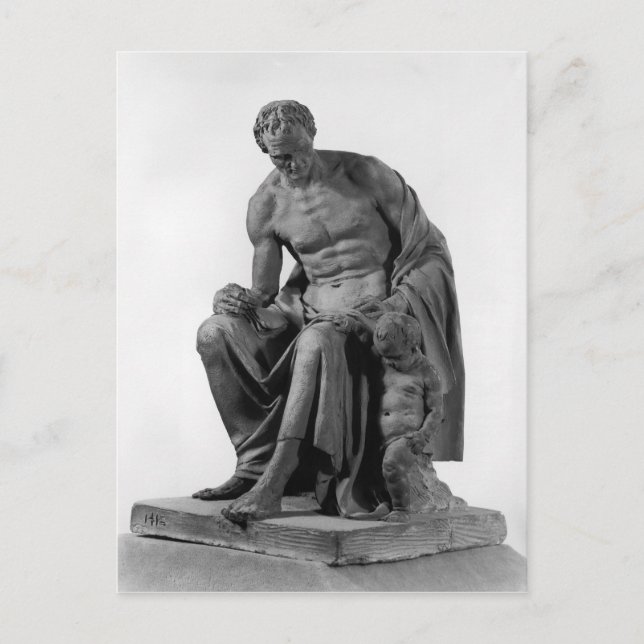 Cartão Postal Modelo de monumento a Jean-Jacques Rousseau (Frente)