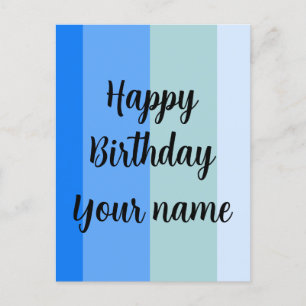 Cartão Postal Modelo de Nome de Aniversário Feliz