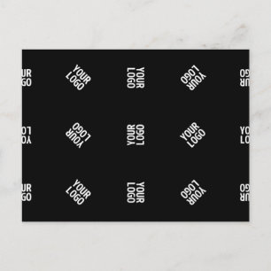 Cartão Postal Modelo de padrão de logotipo moderno único   Preto