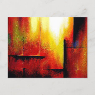 Cartão Postal Modelo de Pintura Acrílica Arte Abstrato Moderno